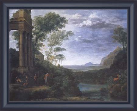 framed  Claude Lorrain Landscape with Ascanius Shooting the Stag (mk17), Ta3139-1